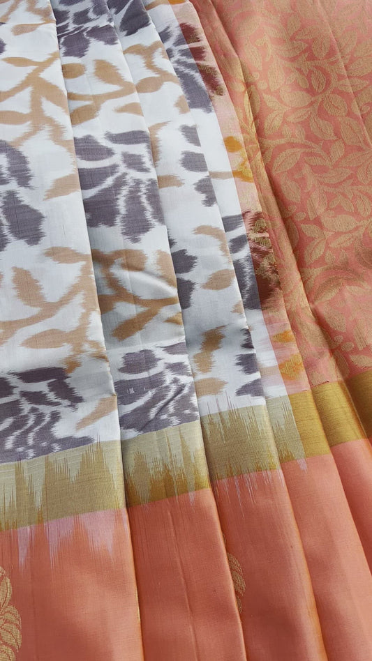 Cloudy Gray Silk Saree