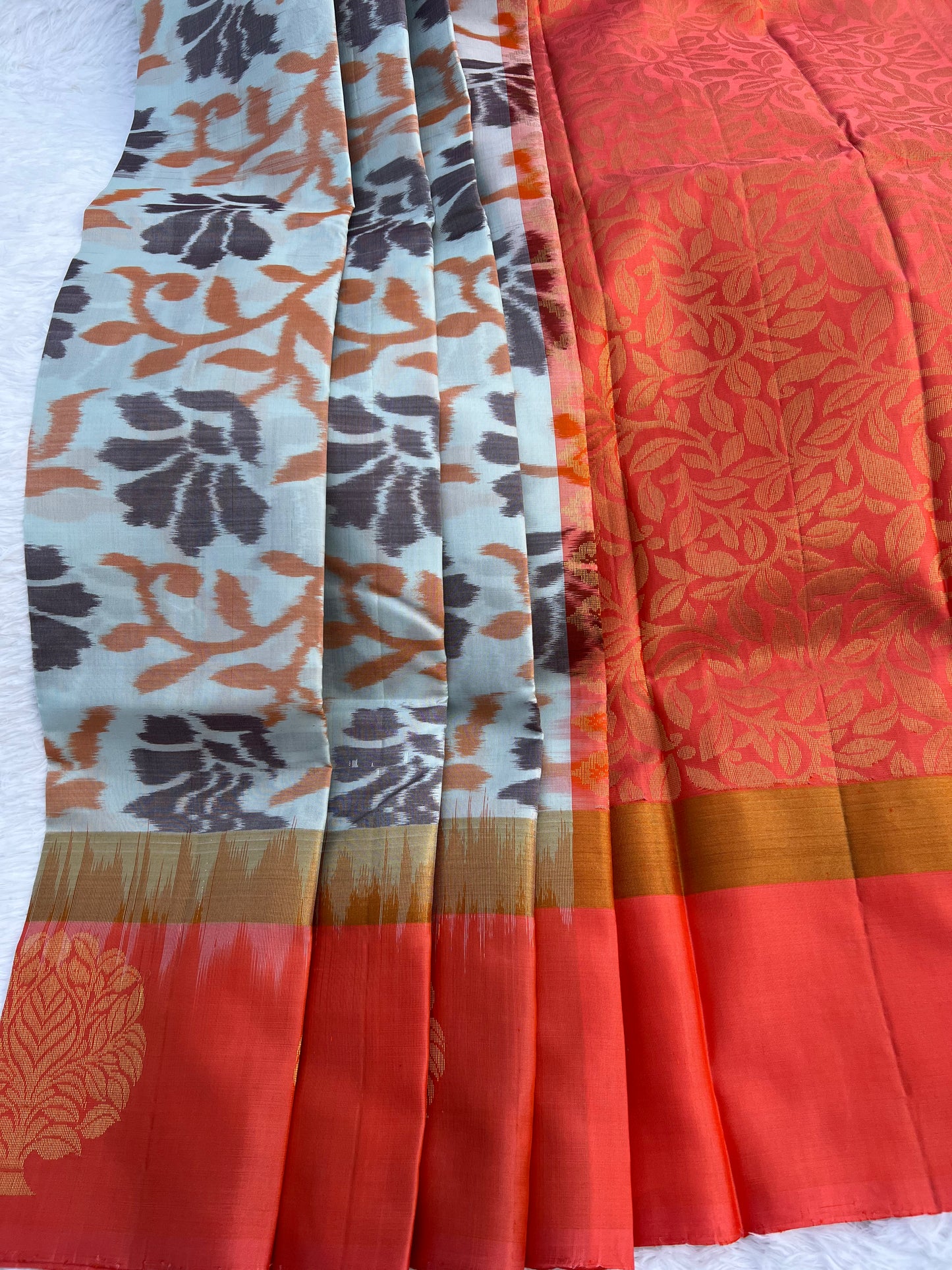 Cloudy Gray Silk Saree