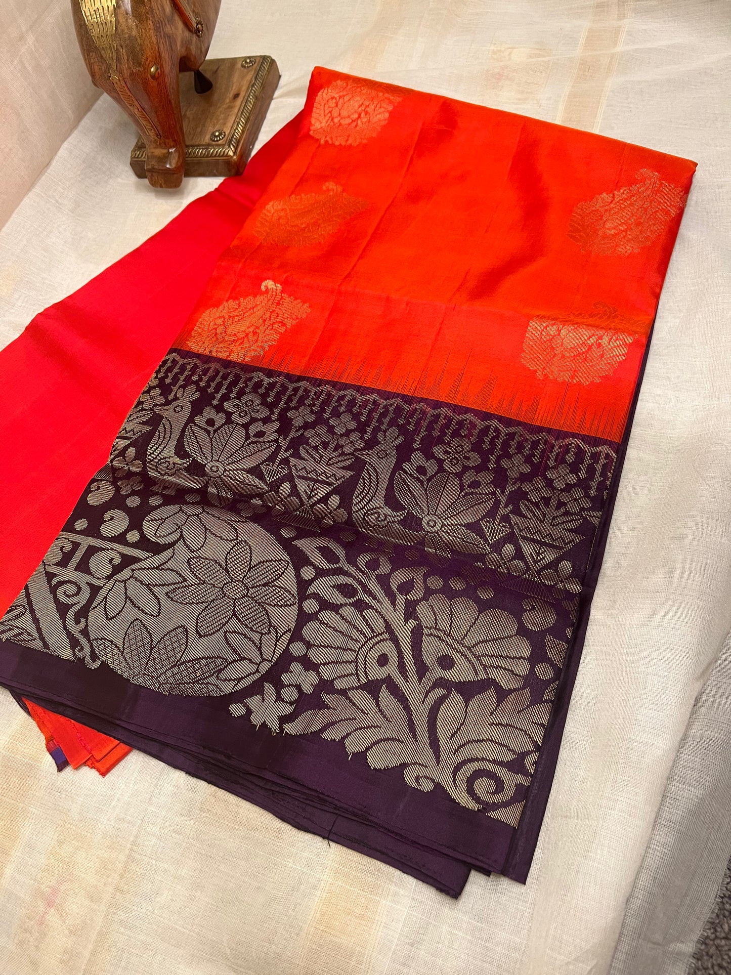 Orange Silk Saree