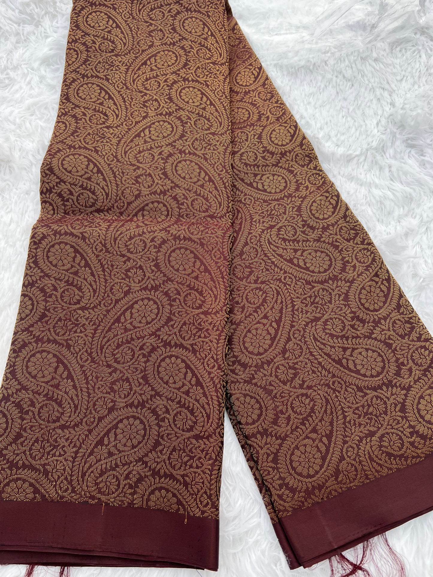 Chocolate brown silk saree