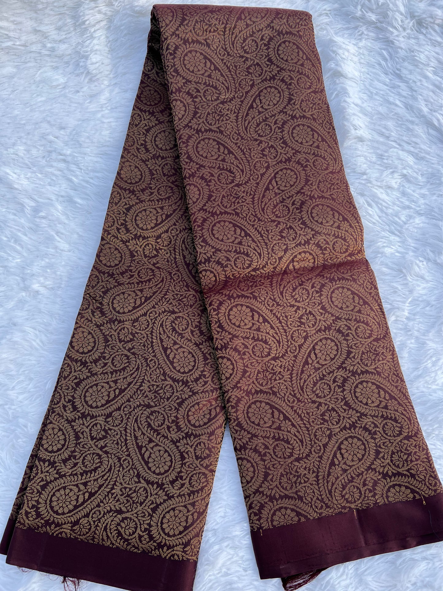 Chocolate brown silk saree