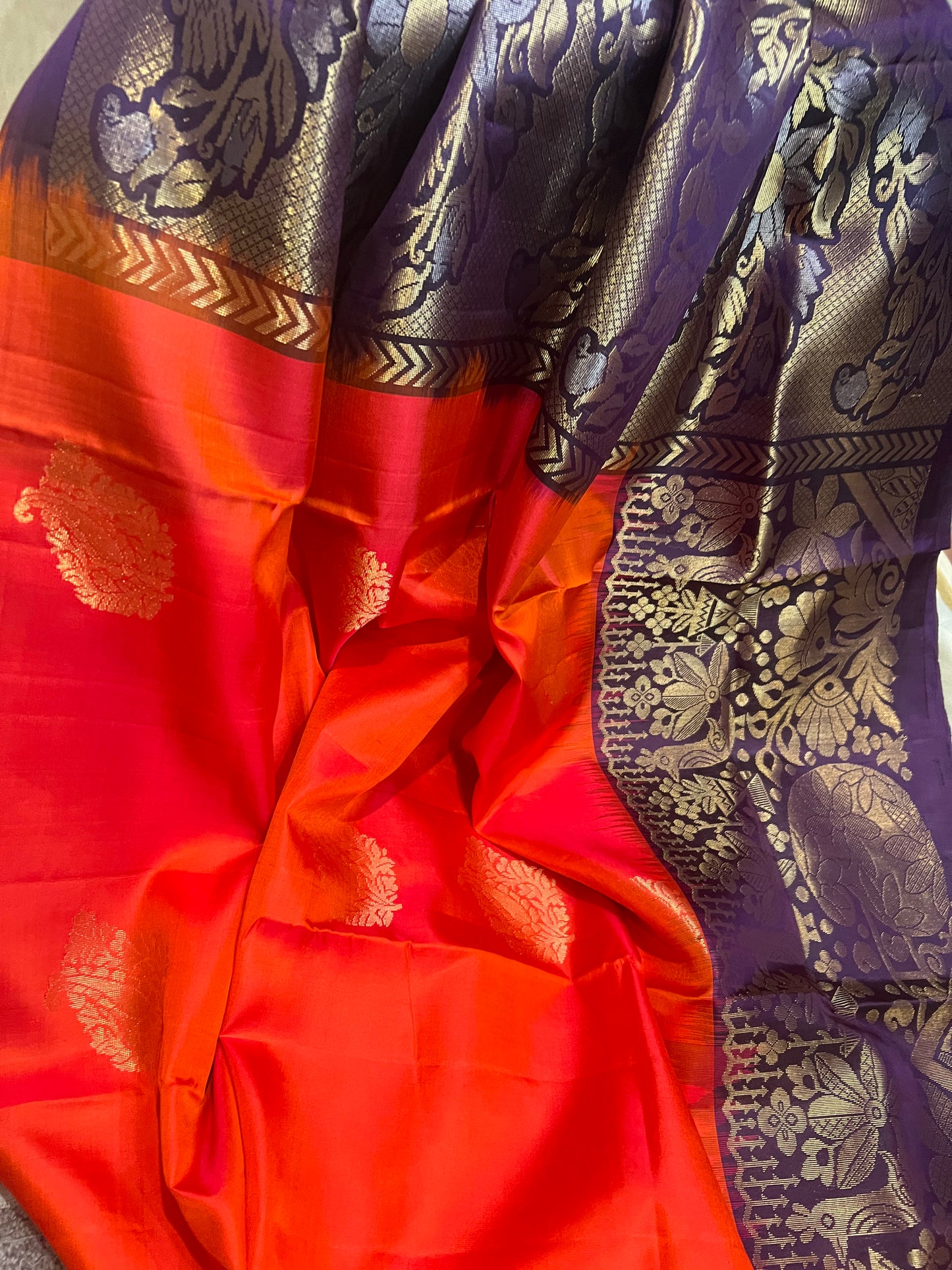 Orange Silk Saree