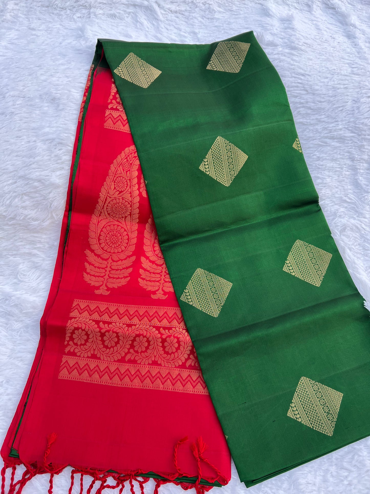 Forest Green Silk Saree