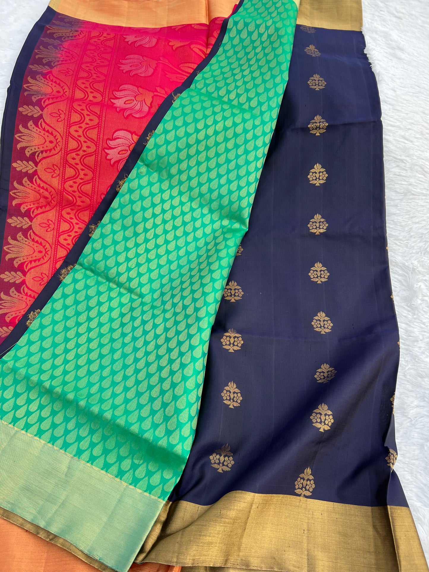 Tri color Silk Saree