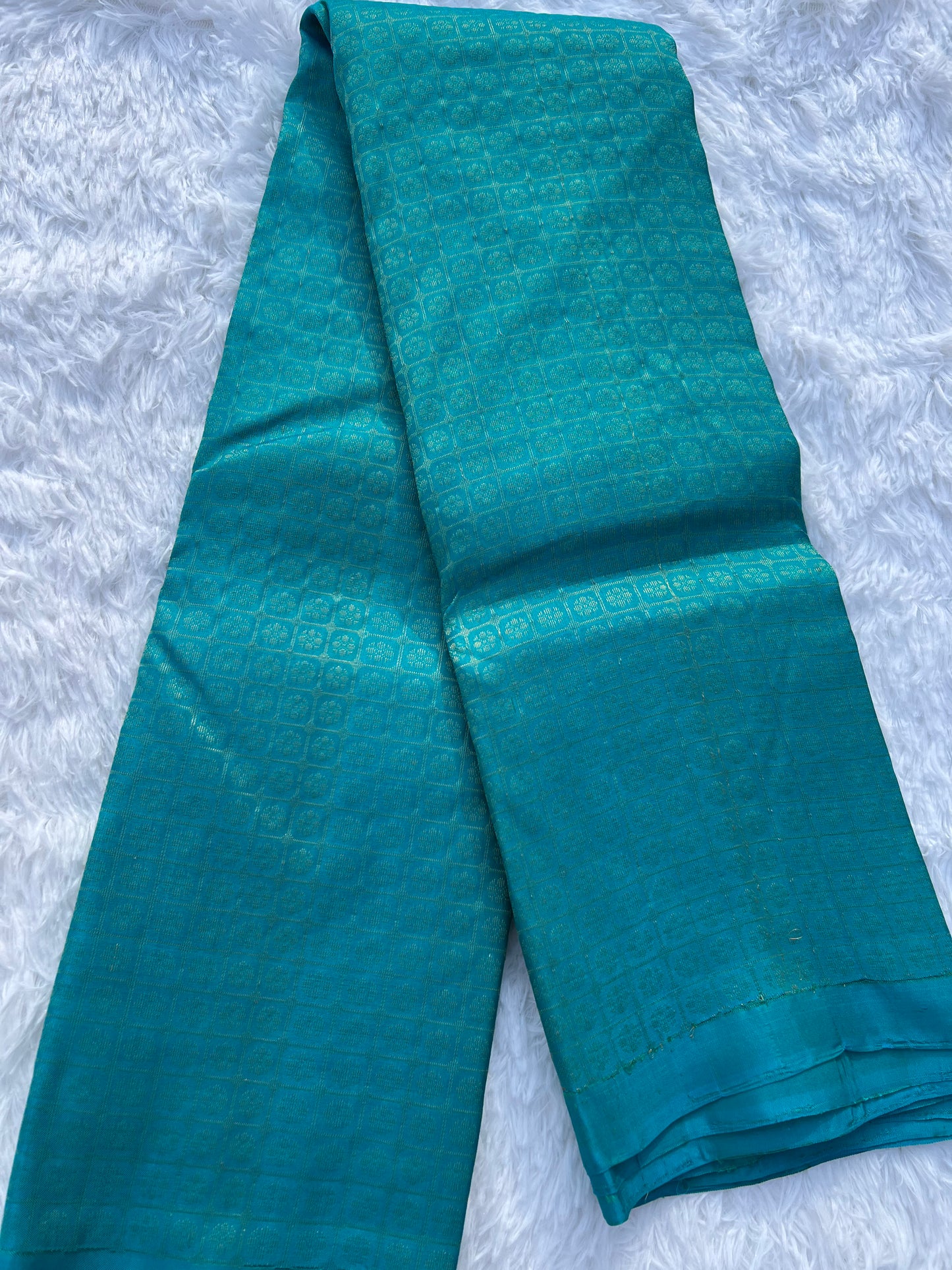 Deep Sky blue  silk saree