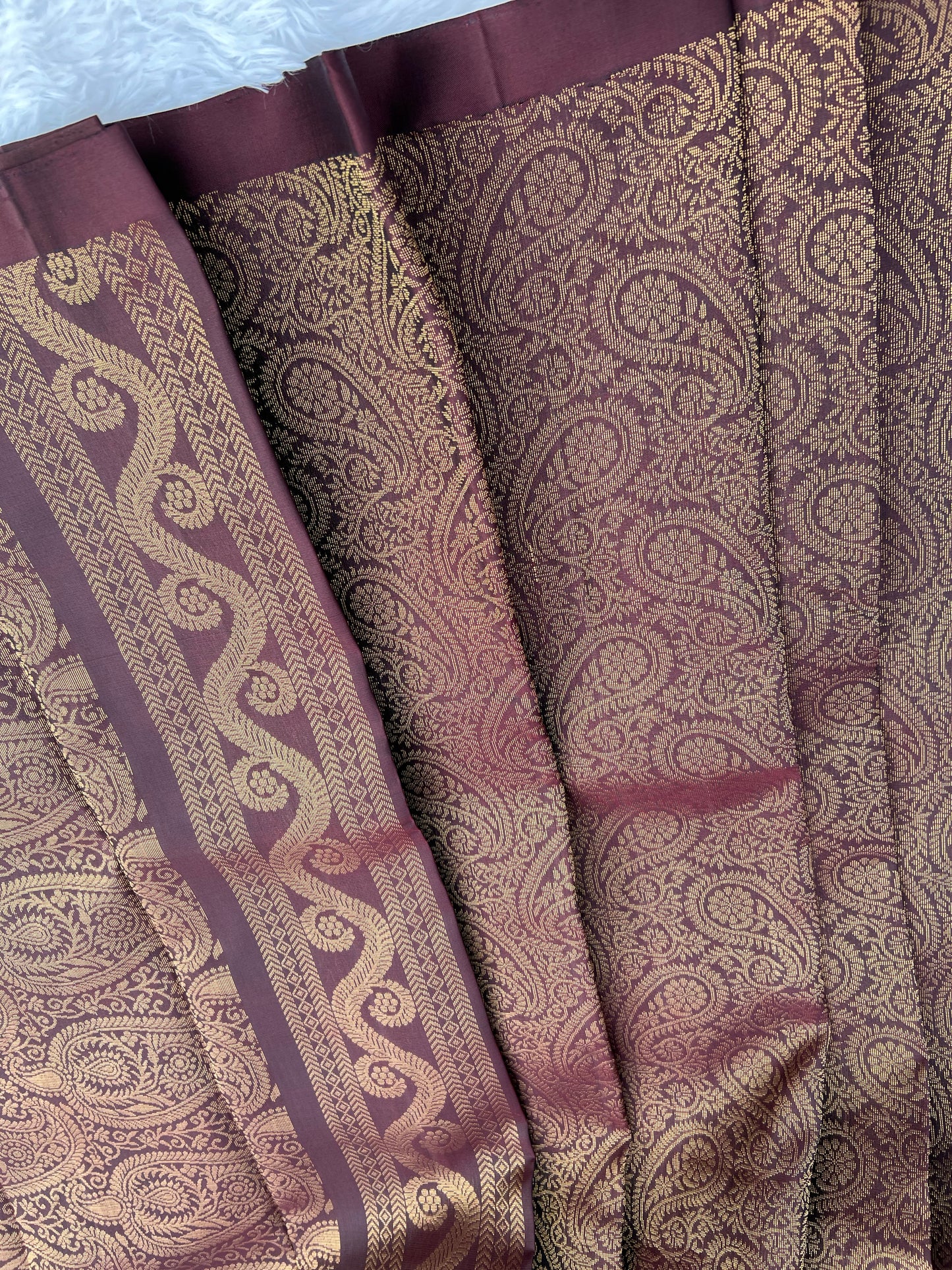 Chocolate brown silk saree