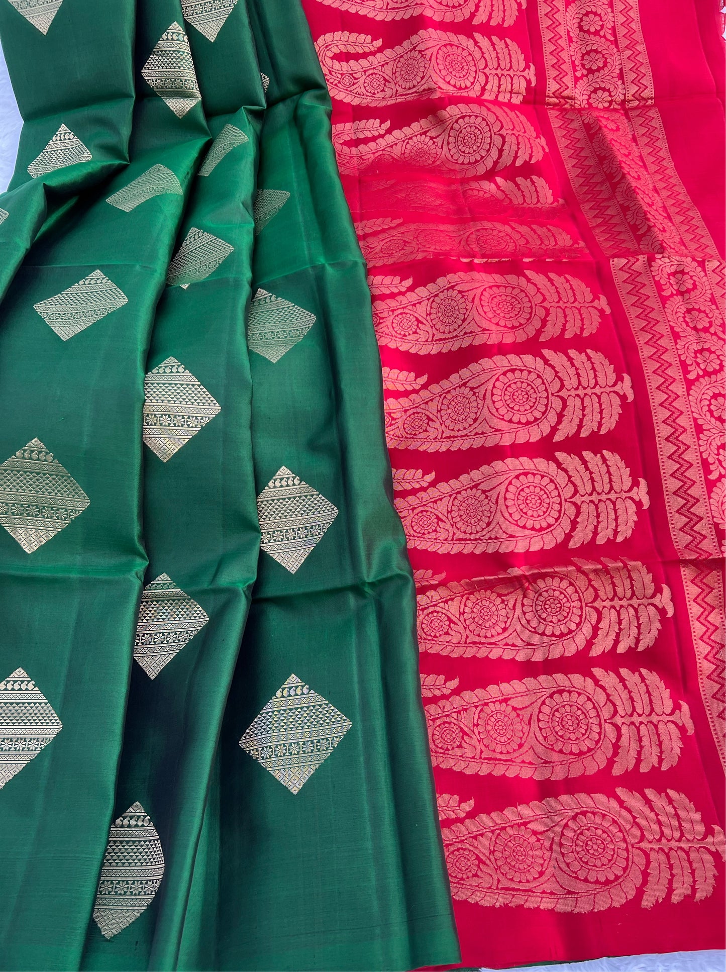 Forest Green Silk Saree