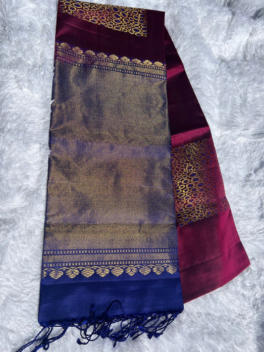 Wine Silk Saree