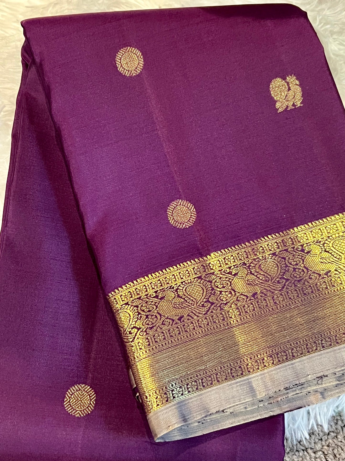 Purple Kanchi Silk Saree