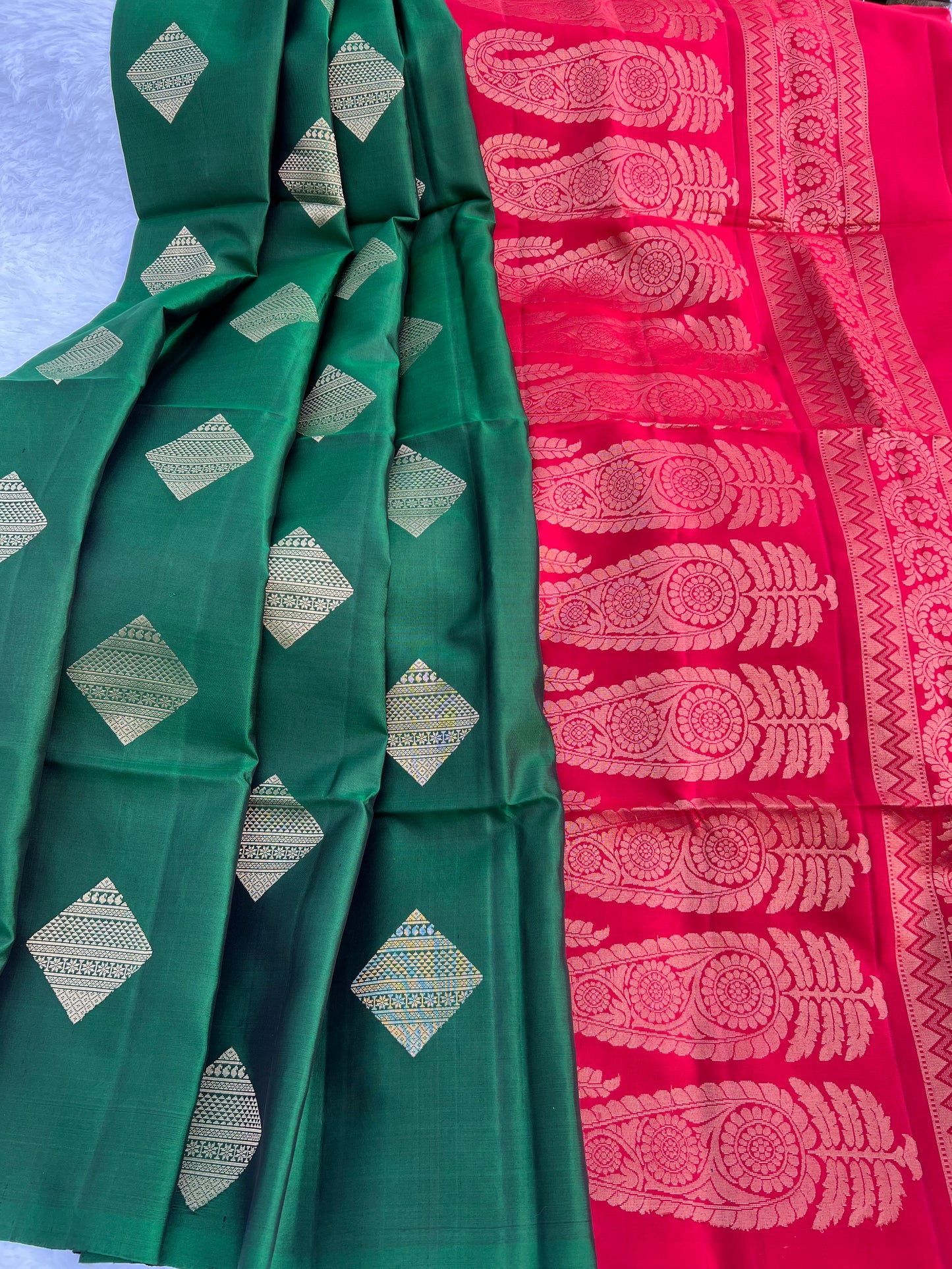 Forest Green Silk Saree