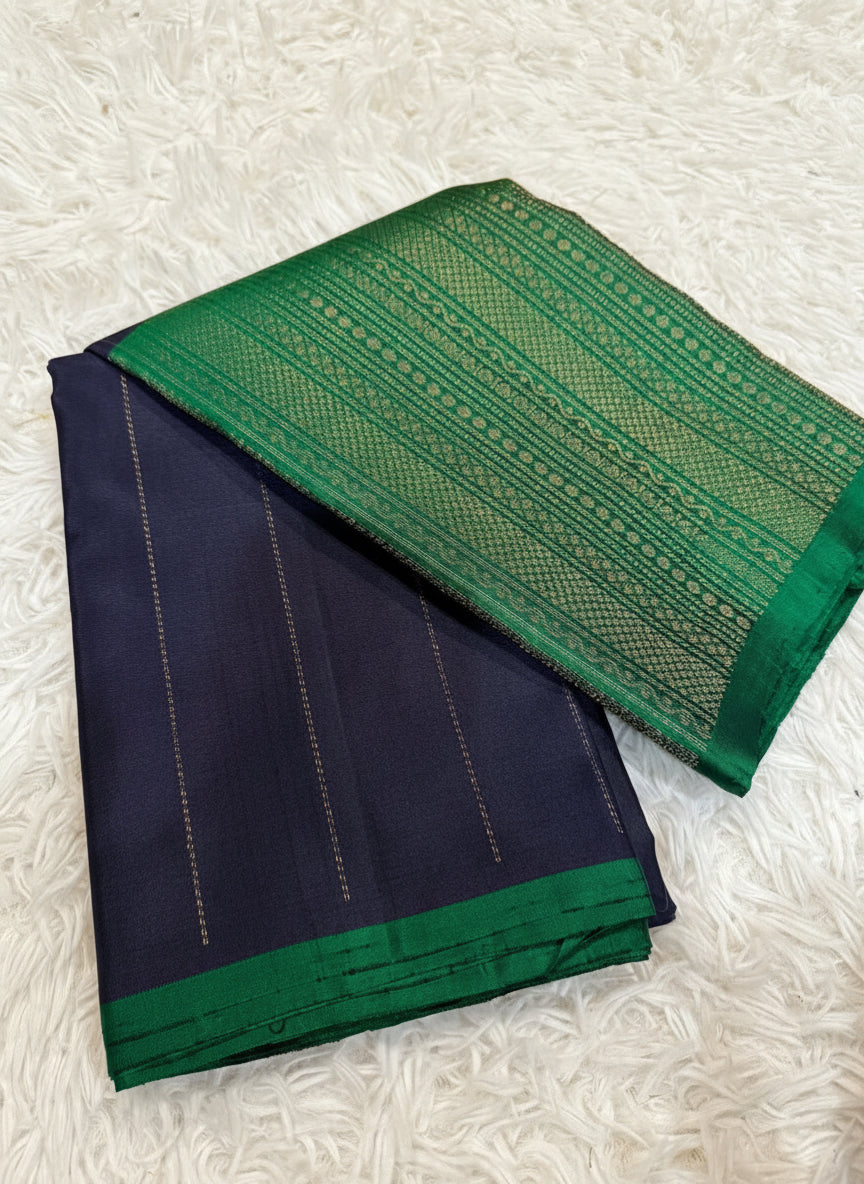 Midnight Blue Silk Saree