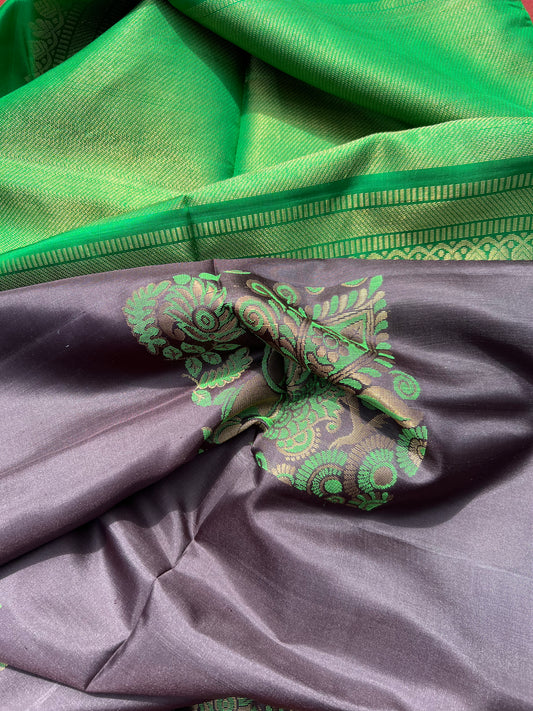 Brownblack Silk Saree