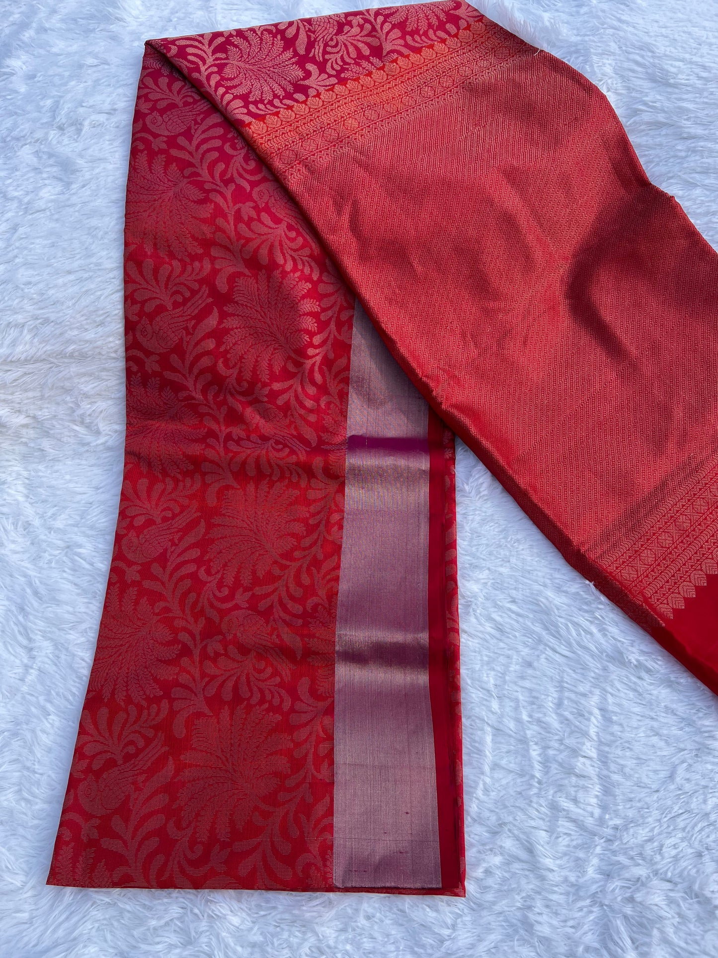 Pink and Red silk saree