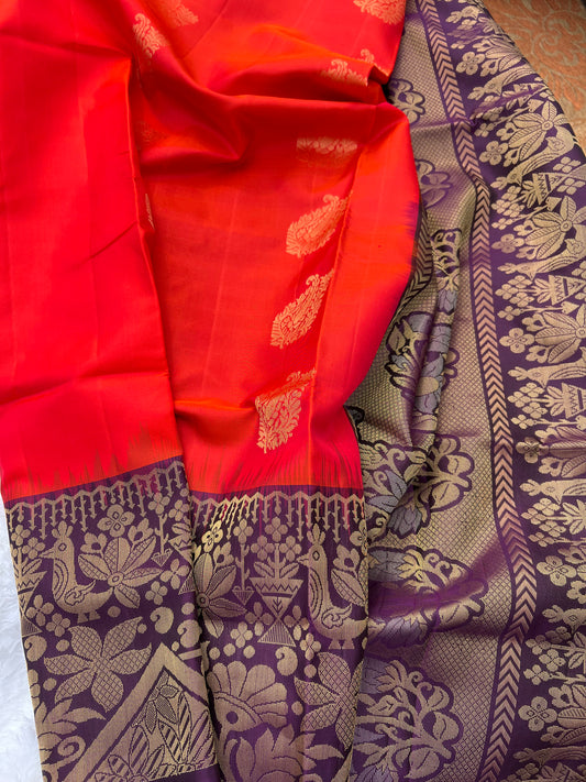 Orange Silk Saree