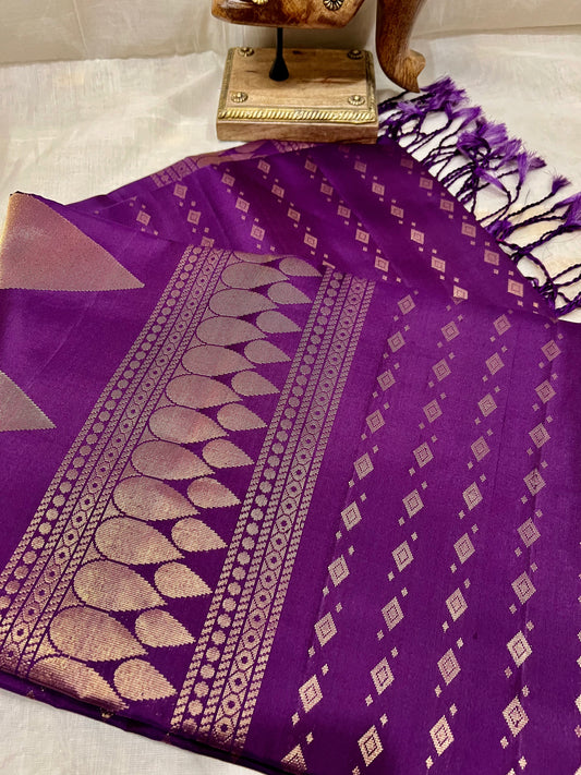 Violet Silk Saree