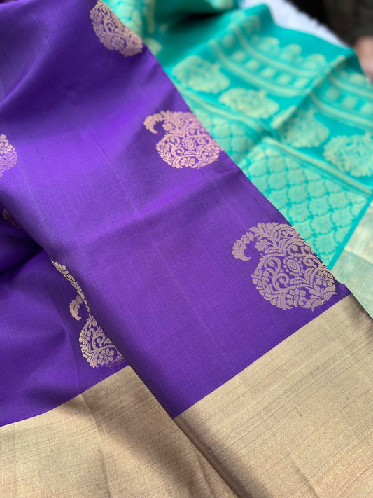 French Violet Silk Saree